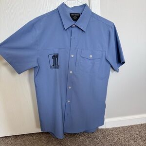 Lightweight Harley-Davidson Men's Small Casual Blue Button Down Shirt
